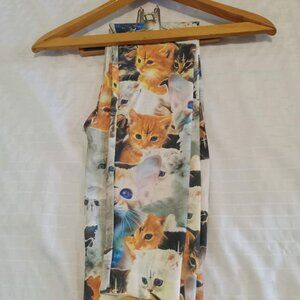 Cats design legging SMALL slightly stretchy